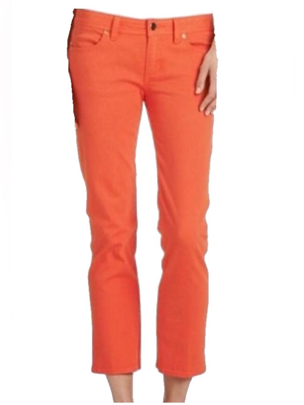 Tory Burch VGUC Poppy Orange Cropped Slim Jeans Size 30